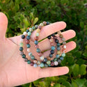 1 Strand Stretch Natural Indian Agate Beaded Gemstone Bracelet, 6mm Beads, Length Selections: 7 inch/7.5 inch/8 inch