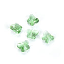 20pcs Creative Club Butterfly Crystal Glass Beads #5754, Center Drilled, August Peridot Green Birthstone, 10mm, Hole ID 1mm, CCBF-16