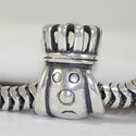1pc Cute Real Solid Sterling Silver Dog Charm with Crown Bead, Compatible with Pandora All Other Charm Bracelets, EC378