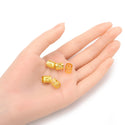 100pcs Large Hole Filigree Tube Beads, 18K Yellow Gold Plated Brass, 9x8mm, Hole ID 7.5mm, CF215-G