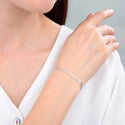 1pc 925 Sterling Silver 2.4mm Diamond-Cut Bismark Chain Bracelet, Tarnish Resistant White Gold Plated, Length Selections: 6.5 inch/7 inch/7.5 inch/8 inch