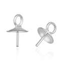 10pcs 925 Sterling Silver Eye Pin Bails, Glue-on Pendant Connector, Cup Size Selections: 4mm/5mm/6mm/8mm