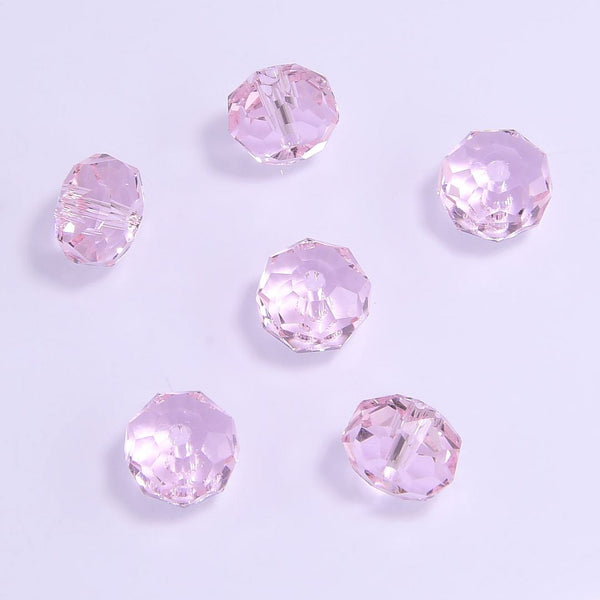 25pcs Adabele Austrian Faceted Donut Rondelle Crystal Beads #5045, Rosaline (Light Pink), 8mm x 5mm, Hole ID 1.2mm, SSO-803
