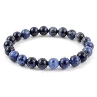 1 Strand Stretch Natural Blue Sodalite Beaded Gemstone Bracelet, 8mm Bead, Length Selections: 7 inch/7.5 inch/8 inch/8.5 inch