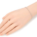 1pc 925 Sterling Silver Beaded Chain Bracelet, 2mm Beads, Tarnish Resistant White Gold Plated, Length Selections: 7 inch/7.5 inch/8 inch