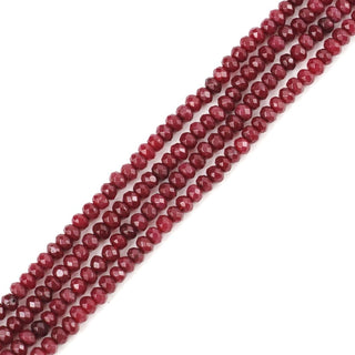 Natural Garnet Red Quartz Gemstone Faceted Rondelle Beads, 4x2mm/Small, Hole ID 0.9mm, 14 Inch/1 Strand, GH1R-3