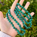 Adabele Premium 108 Mala Bead Tassel Necklace, 8mm Natural Green Malachite Gemstone, Buddhist Japa Prayer Beaded Jewelry RGN23