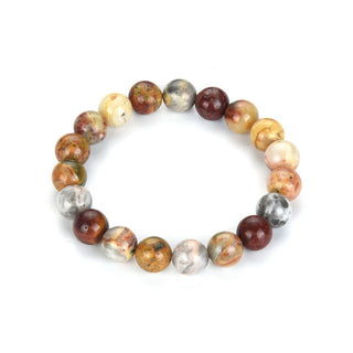 1 Strand Stretch Natural Crazy Lace Agate Beaded Gemstone Bracelet, 8mm Bead, Length Selections: 7 inch/7.5 inch/8 inch/8.5 inch