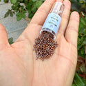 30g Miyuki Delica 11/0 Seed Beads, Opaque 24Kt Gold Plated Iris Red DB506