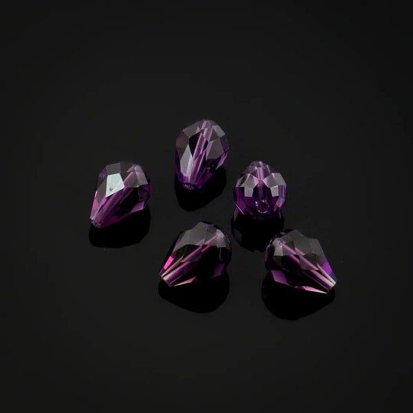24pcs Adabele Austrian Faceted Teardrop Crystal Beads #5500, Amethyst, 8mm x 6mm, Hole ID 1mm, SST-811