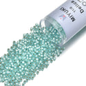30g Miyuki Delica 11/0 Seed Beads, Silver-Lined Light Aqua Green DB626