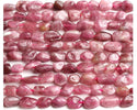 Natural Pink Tourmaline Gemstone Oval Tumbled Pebble Beads, Irregular, 7mm to 10mm, Hole ID 1mm, 15 Inch/1 Strand, GZ12-32