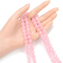 Natural Pink Rose Jade Gemstone Faceted Round Beads, 10mm, Hole ID 1mm, 14 Inch/1 Strand, GH-G23
