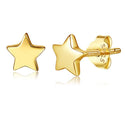 1 Pair 18K Yellow Gold Plated 925 Sterling Silver Stud Earrings, Star Ear Studs, Small Tiny, SSE98-2