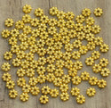200pcs Small Thin Daisy Flower Flat Rondelle Beads, 18K Gold Plated Brass 4.5x0.8mm, Hole ID 1mm, CF110-G