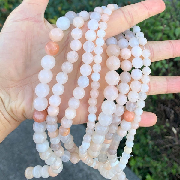 Natural Light Red Aventurine Gemstone Round Beads, 1 Strand/15 Inch, Size Selections: 4mm/6mm/8mm/10mm