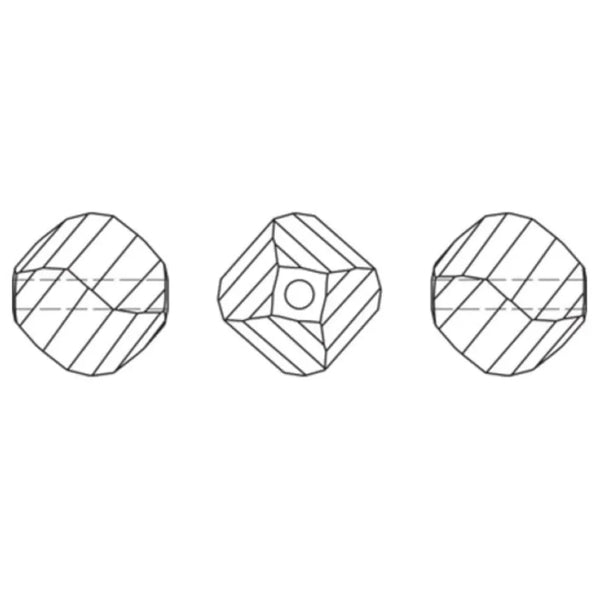 24pcs Adabele Austrian Faceted Helix Spiral Irregular Crystal Beads #5020, Rosaline (Light Pink), 8mm, Hole ID 1.1mm, SSH-803