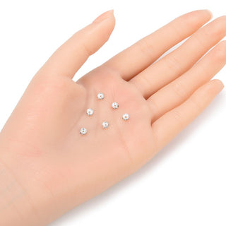 100pcs AAA Grade Rhinestone Rondelle Beads, Sterling Silver Plated Brass, Clear Crystal Rhinestone, Color Selections: 4mm/5mm/6mm/8mm/10mm/12mm