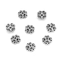 200pcs Filigree Heart Petal Bead Caps, 6mm Small Bead End Caps, Antique Silver, MC-AB17