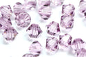 100pcs Preciosa Small Faceted Bicone Crystal Beads, Light Amethyst, 4mm, Hole ID 0.9mm, Pre-B441