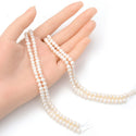 Adabele Natural AA Grade Potato Round Pearl Beads, White Cultured Freshwater Pearls, 4 - 5mm, 1 Strand/14 Inch, FP1-45