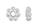 20pcs 925 Sterling Silver Small Flat Daisy Flower Rondelle Beads, 4mm, Hole ID 2mm, SS286-1