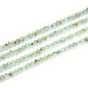 Natural Green Prehnite Gemstone Tiny Small Faceted Round Beads, 3mm, Hole ID 0.6mm, 15 Inch/1 Strand, GK3-12