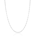 1pc 925 Sterling Silver Long Short Link Chain Necklace, Tarnish Resistant Rhodium Plated, 2.7mm, Length Selections: 18/20/22/26/28 inch