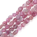 1 Strand Stretch Natural Pink Tourmaline Free Form Gemstone Bracelet, 7-10mm Beads, Length Selections: 7 inch/7.5 inch