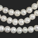 Adabele Natural AAA Grade Round Pearl Beads, White Cultured Freshwater Pearls, 8- 9mm, 1 Strand/14 Inch, FPA-89