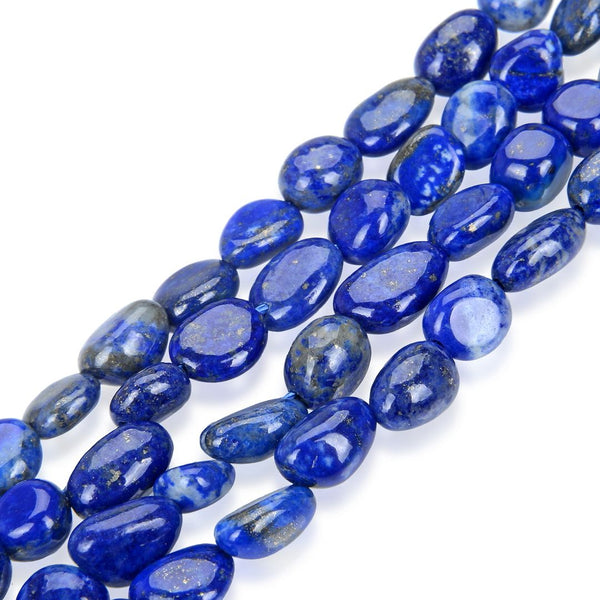 1 Strand Stretch Natural Blue Lapis Lazuli Free Form Gemstone Bracelet, 7-10mm Beads, Length Selections: 7 inch/7.5 inch