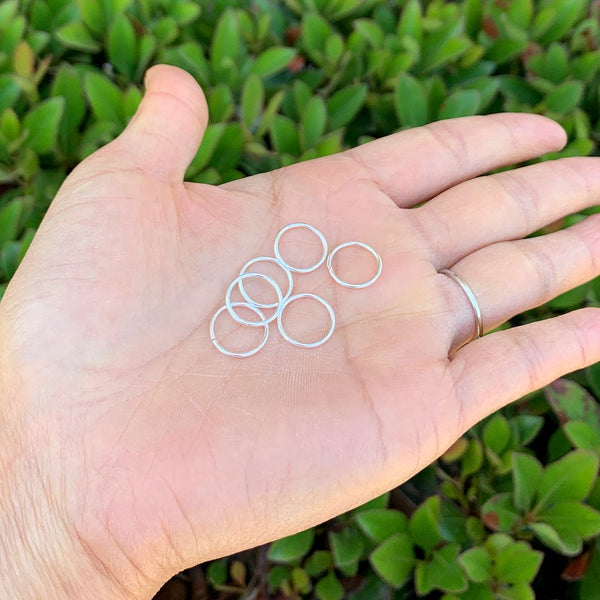 20pcs 925 Sterling Silver Open Jump Rings, 0.9mm/19 Gauge, Size Selections: 4mm/6mm/8mm/10mm/12mm