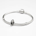 1pc Real Solid Sterling Silver Happy Dolphin Charm Bead, Compatible with Pandora All Other Charm Bracelets, EC258