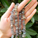 Natural Labradorite Gemstone Flat Coin Chip Beads, Irregular, 7mm-10mm, Hole ID 1mm, 15 Inch/1 Strand, GZ7-5