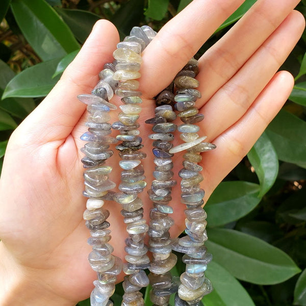 Natural Labradorite Gemstone Flat Coin Chip Beads, Irregular, 7mm-10mm, Hole ID 1mm, 15 Inch/1 Strand, GZ7-5