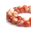 Natural Faceted Red Fire Agate Gemstone Round Beads, 15 Inch/1 Strand, Size Selections: 4mm/6mm/8mm/10mm