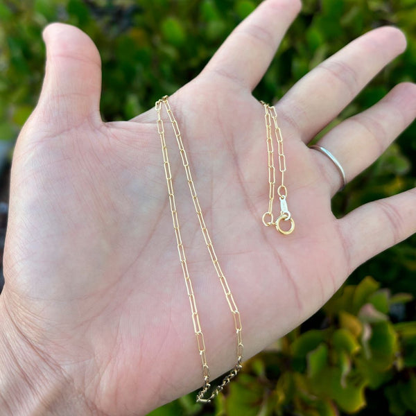 1pc 1/20 14K Gold Filled Paperclip Cable Link Chain Necklace, 2mm Width, Non Tarnish, Length Selections: 16 inch/18 inch