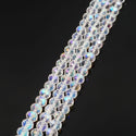 500pcs Creative Club Faceted Rondelle Crystal Glass Beads, Crystal Clear, 6x4mm, Hole ID 1mm, CCR601