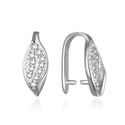 2pcs 925 Sterling Silver 13mm Leaf-Shaped Pinch Bail, Pendant Clasp, Tarnish Resistant Rhodium Plated, Cubic Zirconia CZ, SS204-3