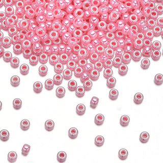 50g Miyuki Rocaille 8/0 Seed Beads Opaque carnation Pink Alabaster RR-535