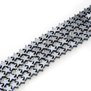 Grade A Natural Black Hematite Gemstone Star Beads, 15 Inch/1 Strand, 8mm, Hole ID 1mm, GFC-G1