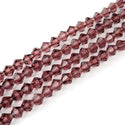 250pcs Creative Club Faceted Bicone Crystal Glass Beads, Burgundy Red, 6mm (0.24 Inch), Hole ID 1mm, CCB611