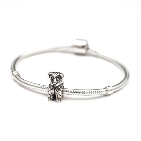 1pc Cute Real Solid Sterling Silver Golden Retriever Dog Charm Puppy Bead, Compatible with Pandora All Other Charm Bracelets, EC494
