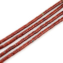 Natural Red Jasper Gemstone Heishi Tube Rondelle Beads, 4x2mm/Small, Hole ID 0.9mm, 14.5 Inch/1 Strand, GH-C1