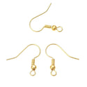 50pcs Tarnish Resistant Fish Earring Hooks, 18K Yellow Gold Plated Brass, 18mm, 0.7mm/21 Gauge, BF20-2