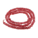 Natural Rhodochrosite Red Quartz Gemstone Faceted Rondelle Beads, 4x2mm/Small, Hole ID 0.9mm, 14 Inch/1 Strand, GH1R-2
