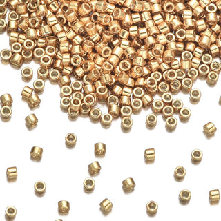 30g Miyuki Delica 11/0 Seed Beads, Duracoat Galvanized Yellow Gold DB1833