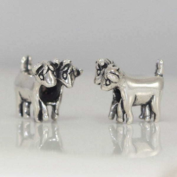 1pc Solid 925 Sterling Silver Love Goats Charm Bead, Compatible with Pandora All Other Charm Bracelets, EC2-R1