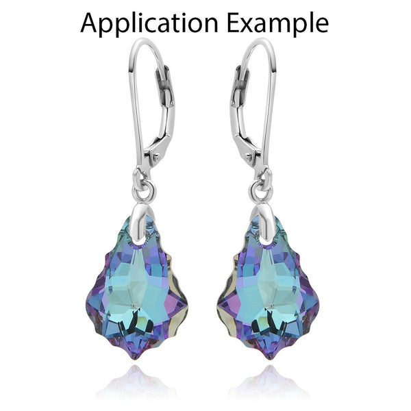 4pcs 925 Sterling Silver Leverback Earring Hooks, Pinch Bail, Tarnish Resistant Rhodium Plated, 22.5mm Long, SS82-3