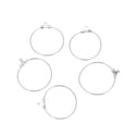 50pcs Round Circle Beading Hoops, Sterling Silver Plated Brass, 0.7mm/21 gauge, Size Selections: 30mm/40mm